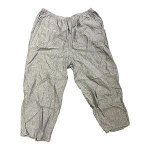 Flax Light Gray/ Blue Linen Pants Size Large